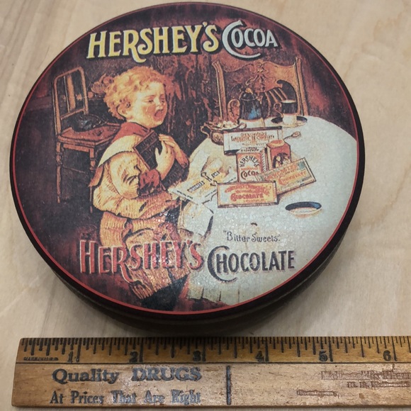 1993 Hershey Cocoa Tin round container made by The Tin Company of America - Picture 5 of 6
